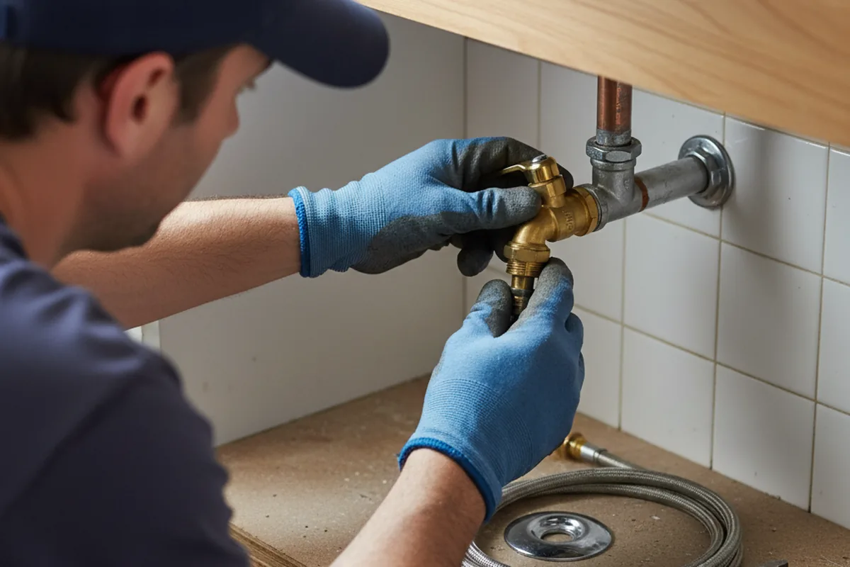 Shutoff valve and fitting work during Emergency Plumbing in Meredosia